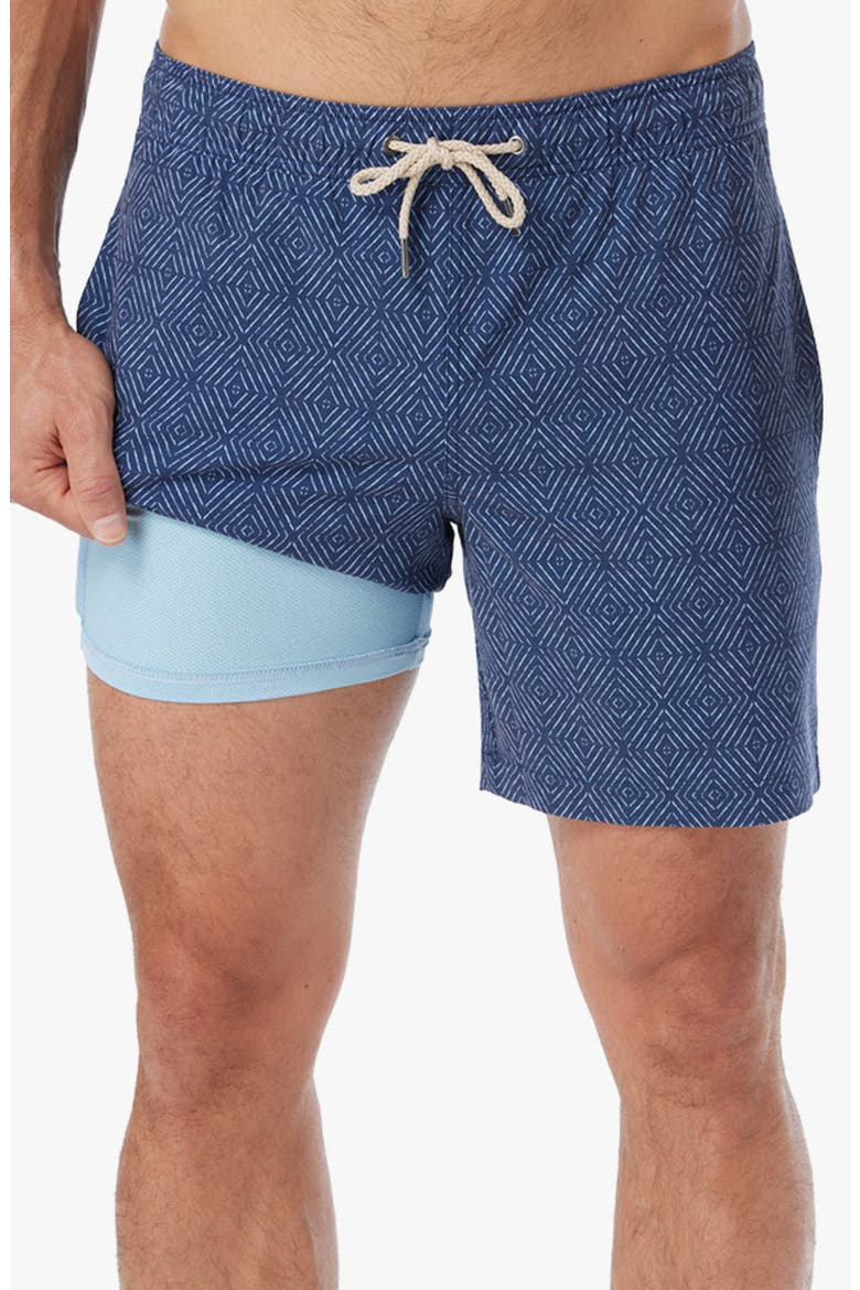 Bayberry Water Repellent Swim Trunks, Main, color, NAVY SHIBORI