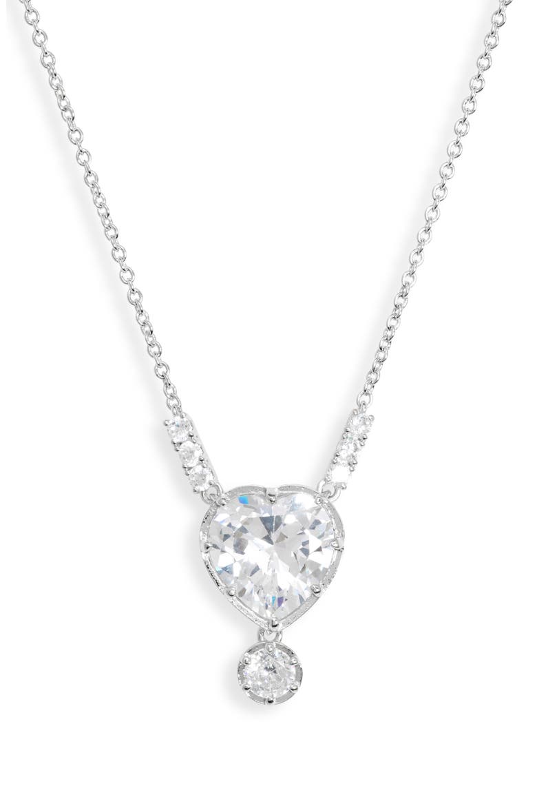 Blythe Heart Pendant Necklace, Main, color, RHODIUM