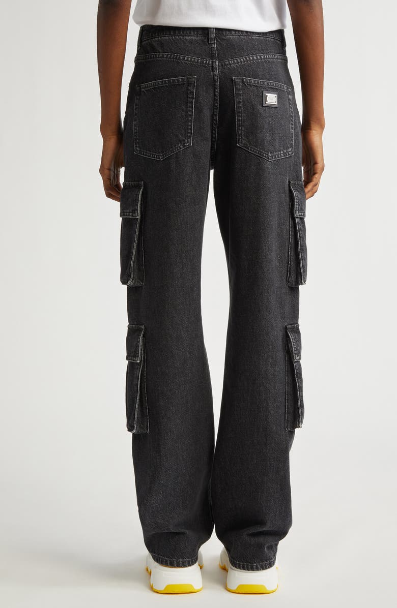 Dolce&Gabbana Denim Wide Leg Cargo Pants, Alternate, color, 