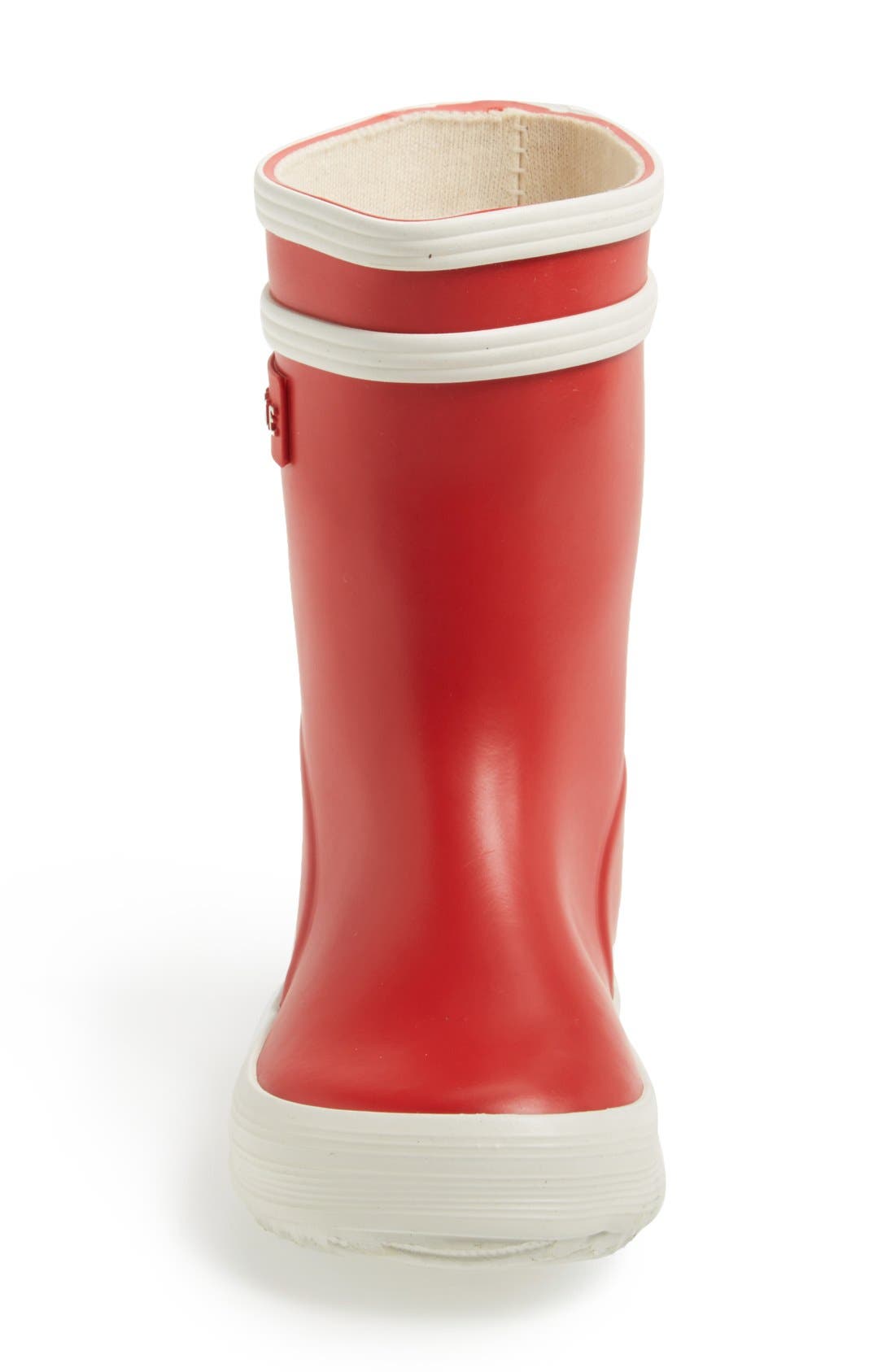 'Baby Flac' Rain Boot, Alternate, color, ROUGE/ BLANC