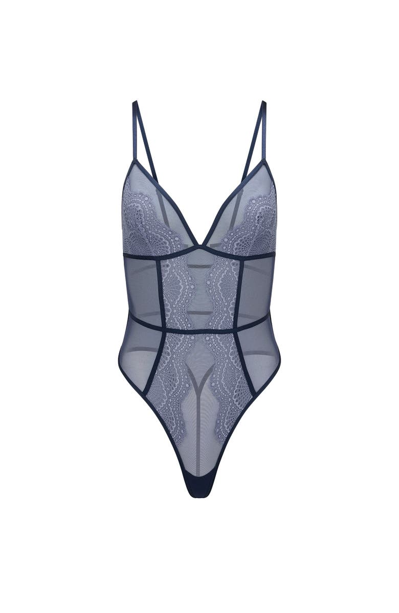 Adore Me Phebe Bodysuit Lingerie, Alternate, color, Medium Blue