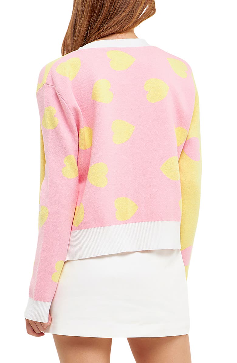 English Factory Heart Shape Cardigan, Alternate, color,