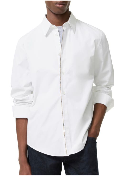 Check Piping Cotton Poplin Shirt