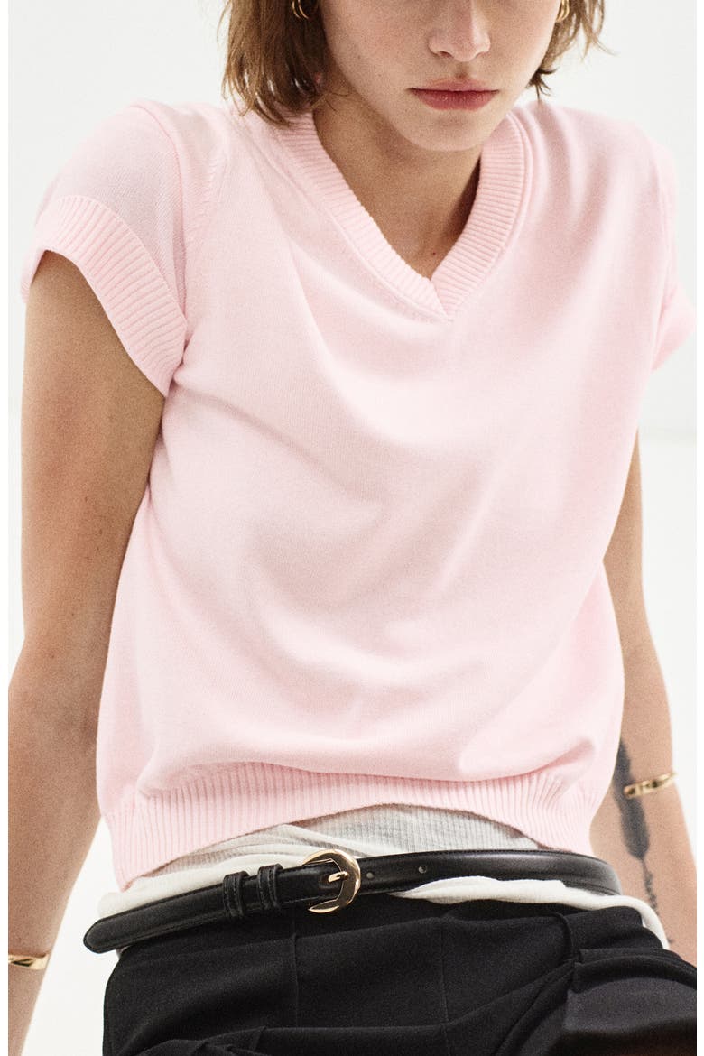 V-Neck Sweater, Main, color, LIGHT PINK