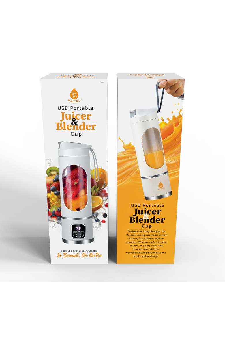 USB Juicer Blender Cup with 12 Blades, Alternate, color, White