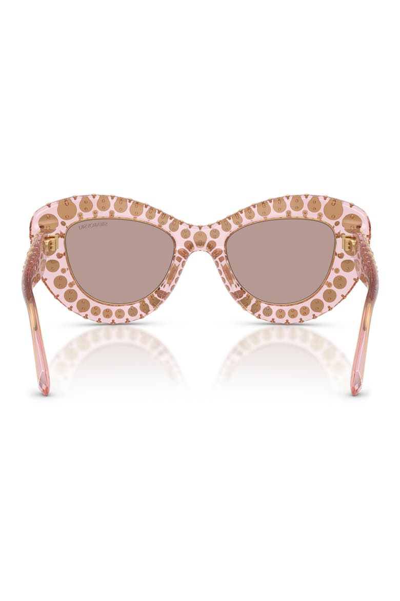 49mm Cat Eye Sunglasses, Alternate, color, TRANSPARENT PINK / PURPLE