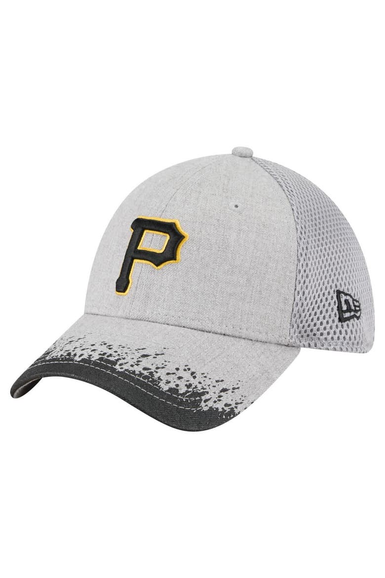 Men's New Era Gray Pittsburgh Pirates Visor Paint Splatter 39THIRTY Flex Hat, Main, color, Gray