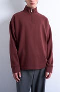 Topman Heavyweight Oversize Quarter Zip Sweatshirt