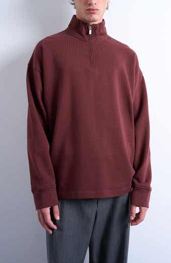 Topman Heavyweight Oversize Quarter Zip Sweatshirt