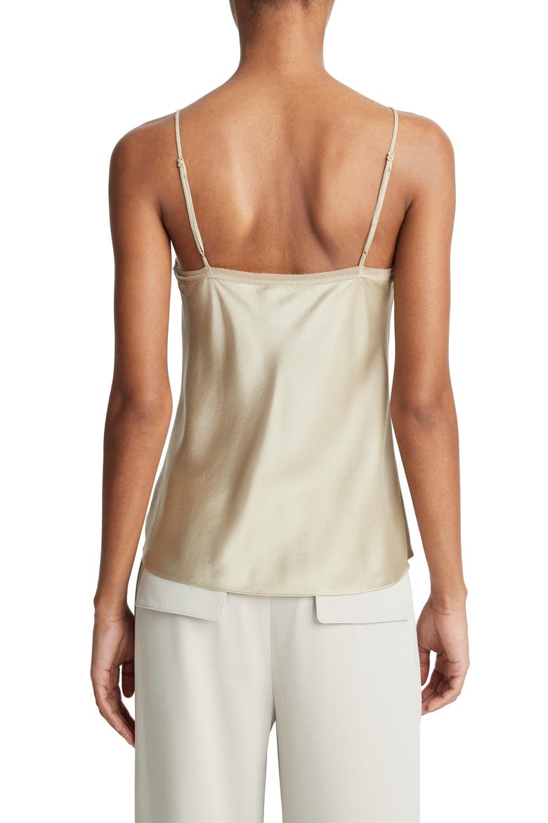 Chiffon Trim Satin Camisole, Alternate, color, SEPIA