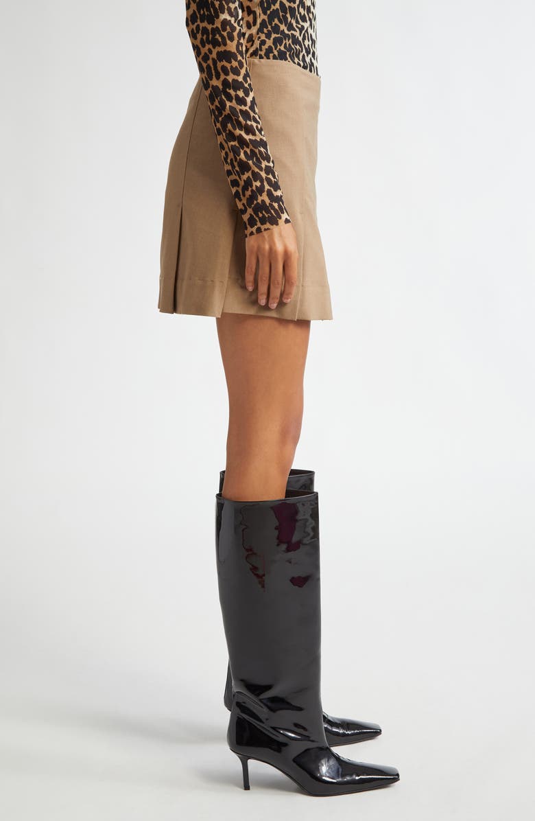 Ganni Pleated Miniskirt, Alternate, color, 