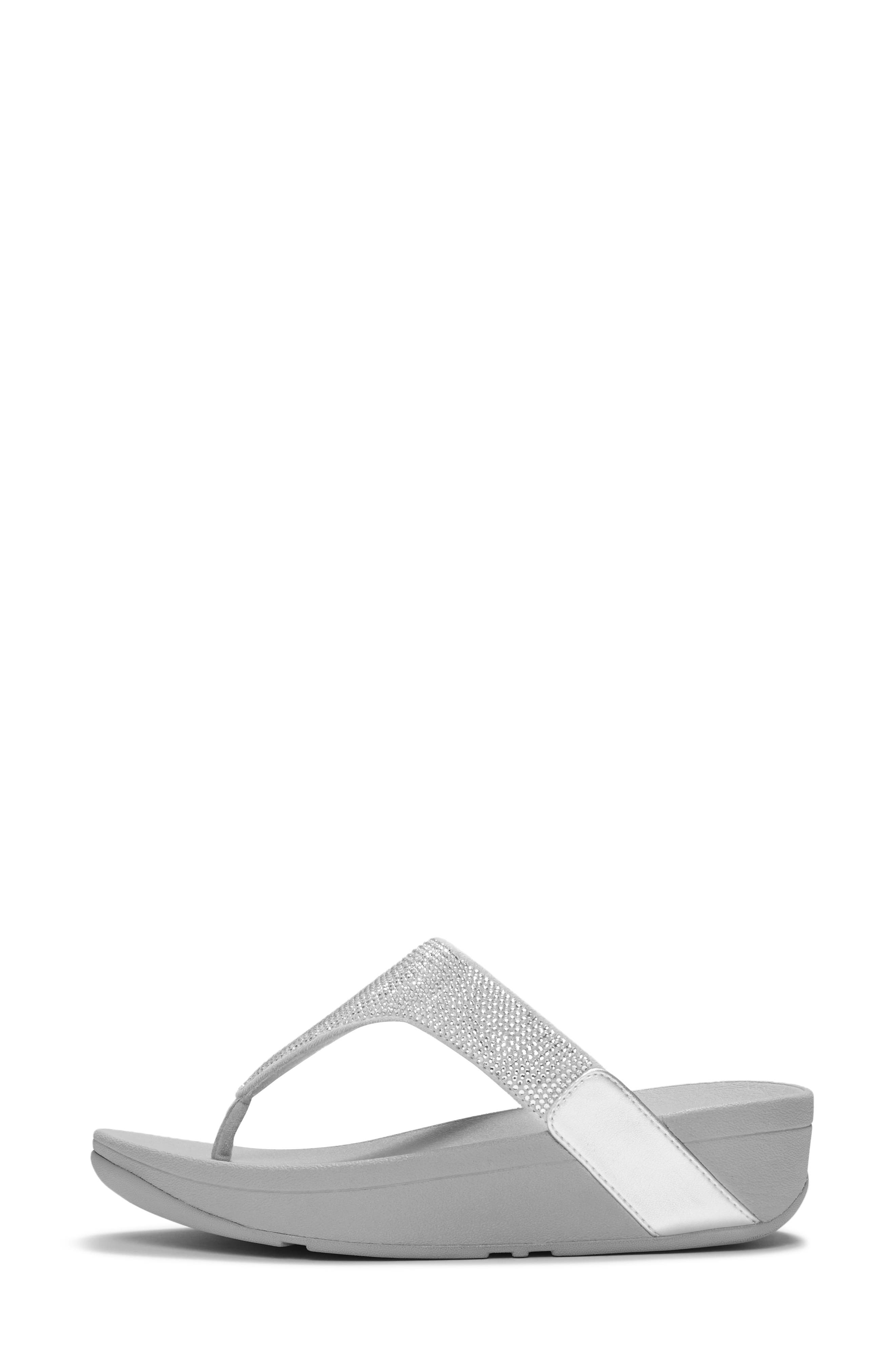 Flowrise Rhinestone Wedge Flip Flop, Alternate, color, SILVER