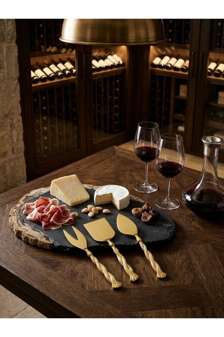 Santiago Cheese Knives, Set of 3, Alternate, color, Gold