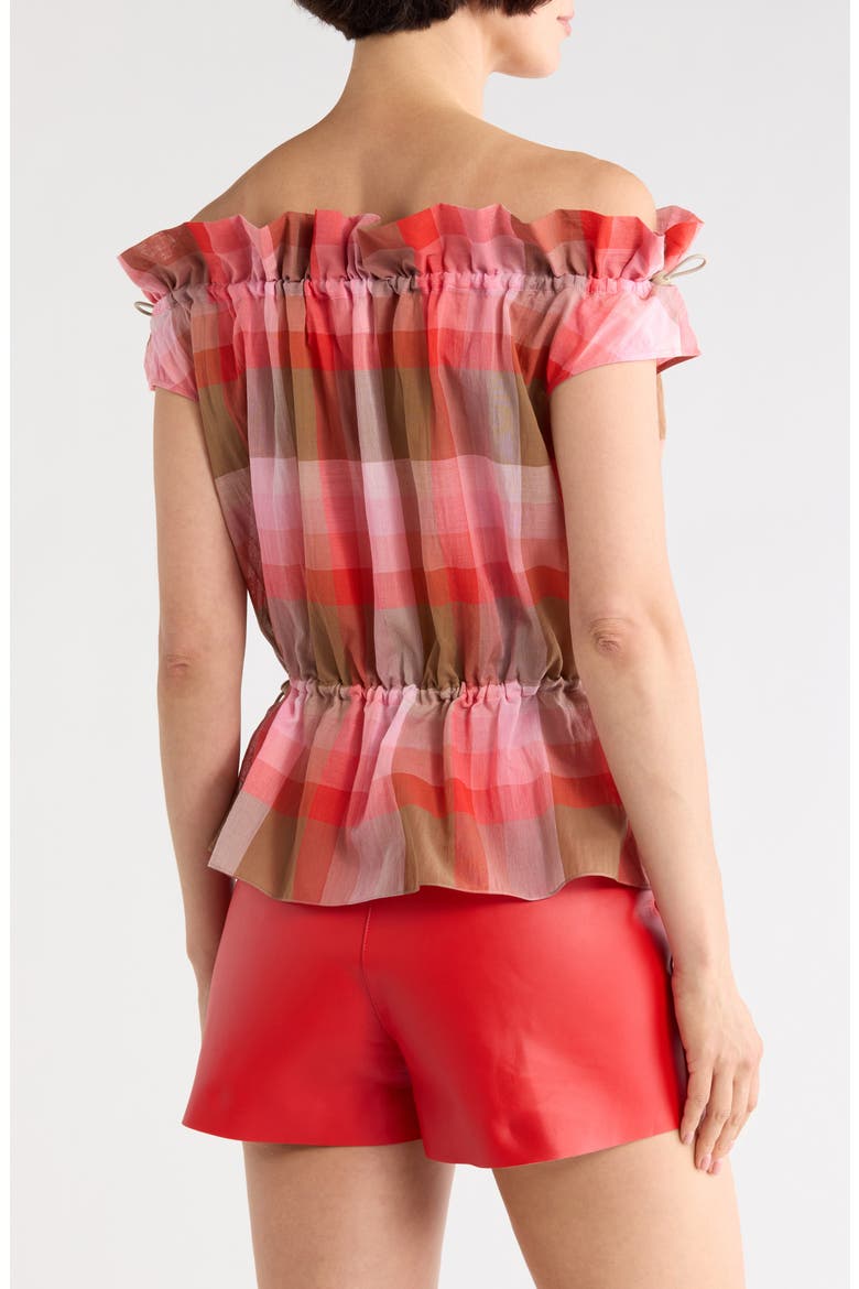 Off-the-Shoulder Cotton Top, Alternate, color, CORAL