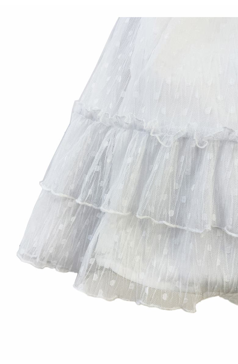 Pippa & Julie Kids' Ruth Clip Dot Chiffon Dress, Alternate, color, White/ Blue