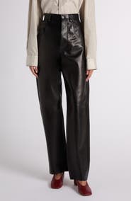 Bottega Veneta Straight Leg Leather Trousers