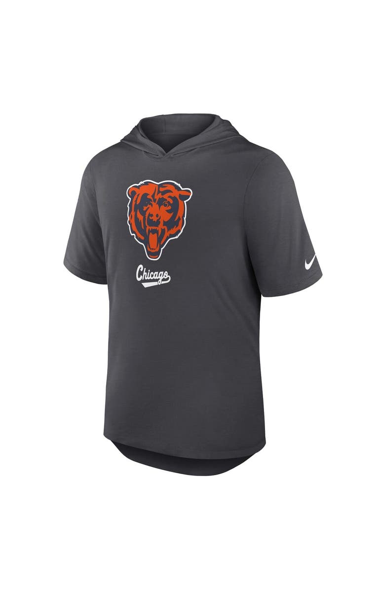 Nike Men's Nike Anthracite Chicago Bears Tri-Blend Performance Hoodie T-Shirt, Alternate, color, Anthracite