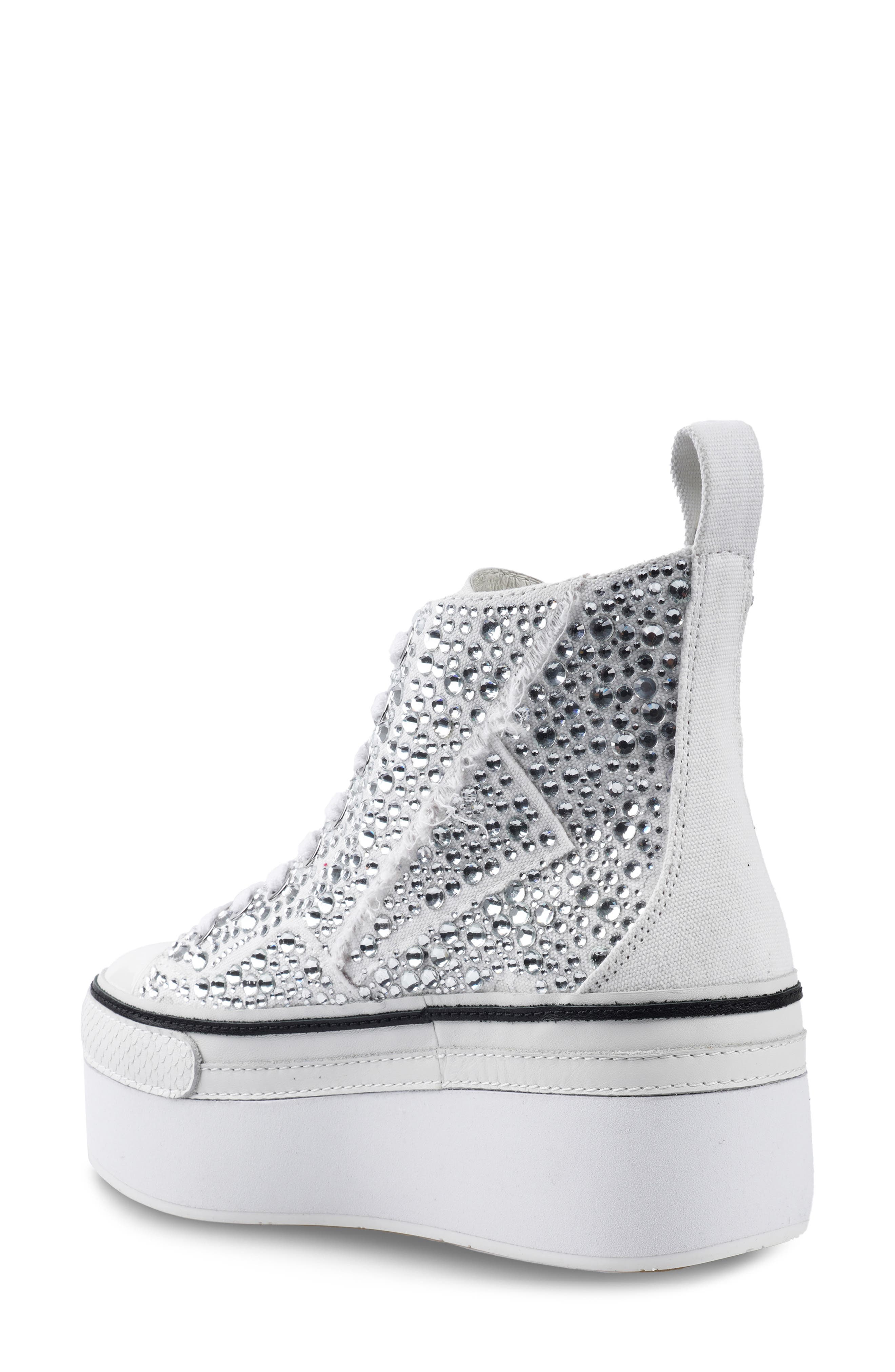 ZIGI Carmensa-2 Embellished Platform High Top Sneaker, Alternate, color, Silver