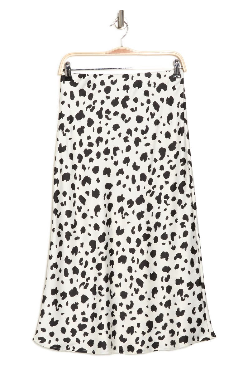 Cheetah Print Satin Midi Skirt, Alternate, color, IVORY