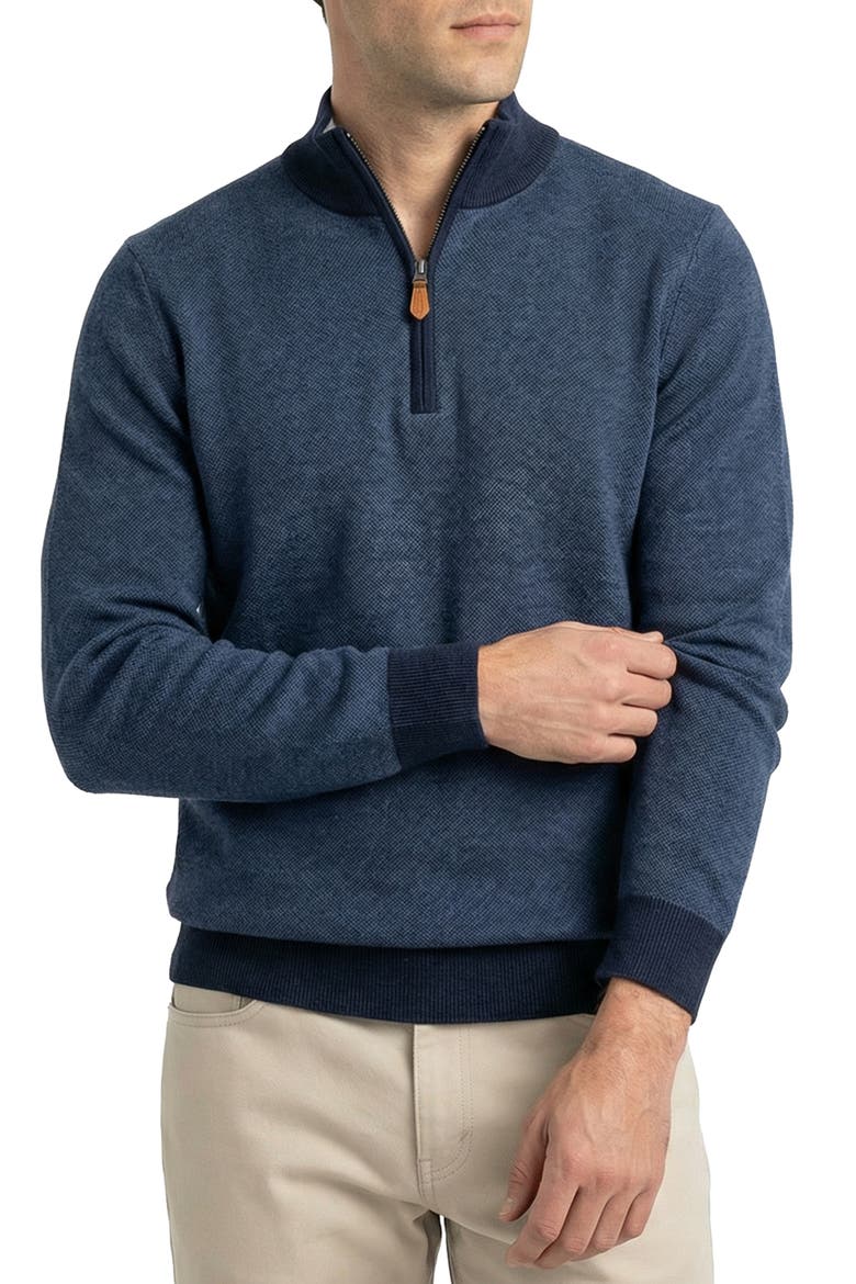 Merino Wool Blend Quarter Zip Pullover, Main, color, INDIGO