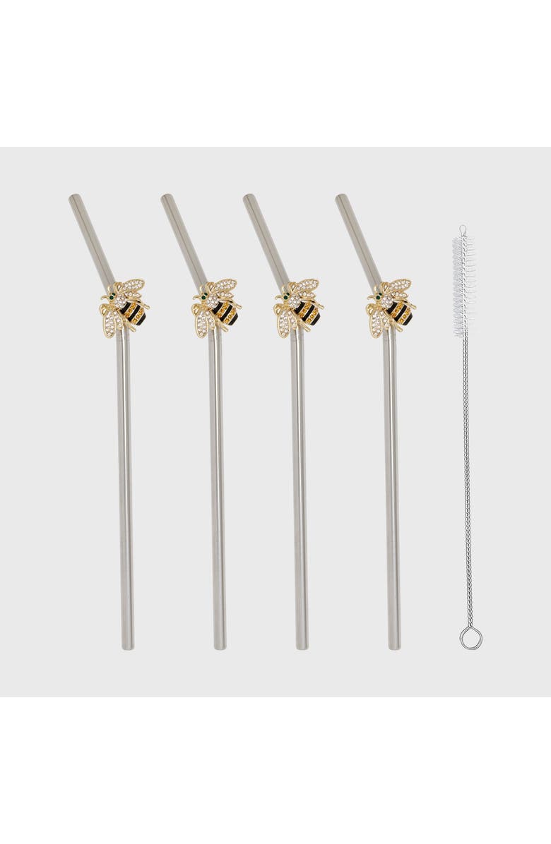 Joanna Buchanan Metal straws, set of four, Alternate, color, Silver