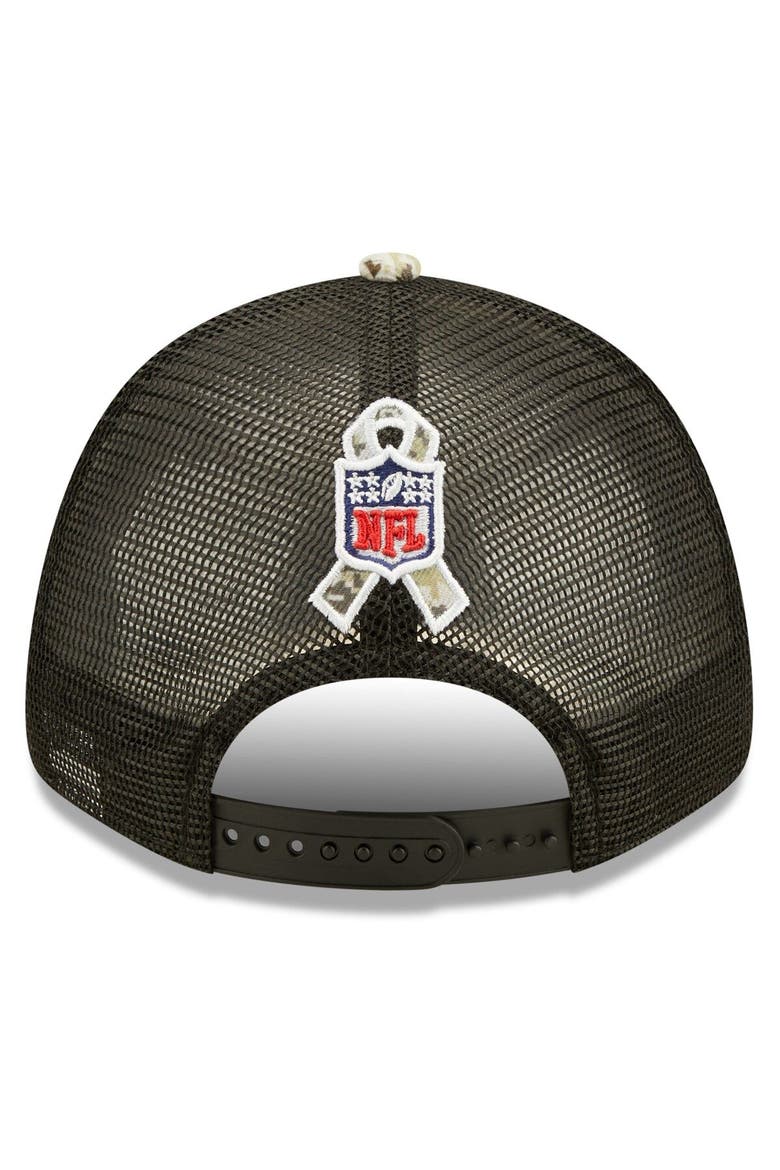 Youth New Era Black/Camo Arizona Cardinals 2022 Salute To Service 9FORTY Snapback Trucker Hat, Alternate, color, Black