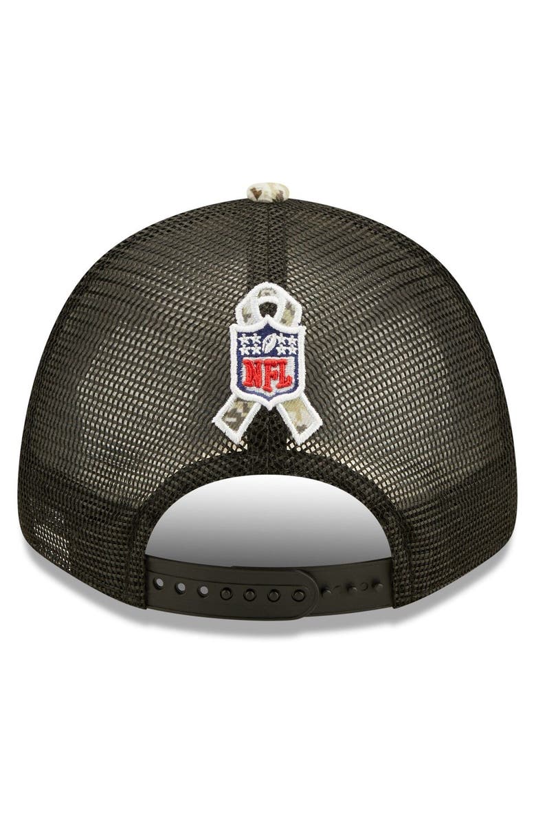 New Era Youth New Era Black/Camo Arizona Cardinals 2022 Salute To Service 9FORTY Snapback Trucker Hat, Alternate, color, 