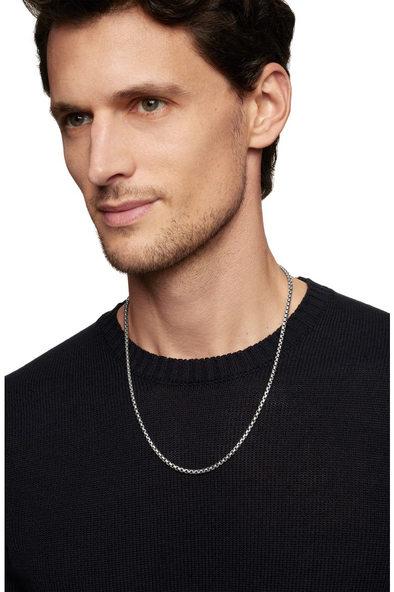 Men's Box Chain Necklace in Silver, 3.6mm, Alternate, color, SILVER