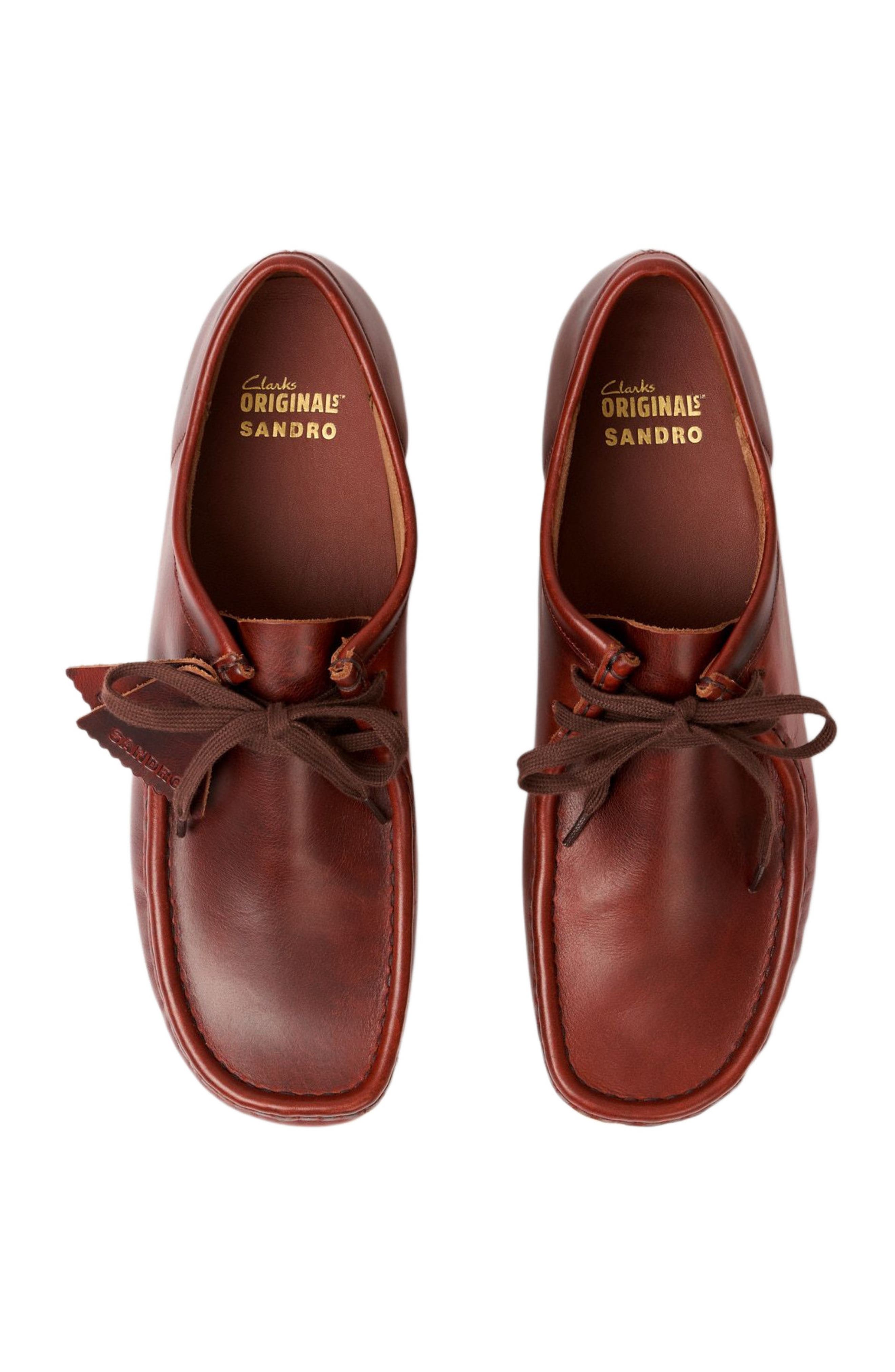 SANDRO Leather Wallabee derbies, Alternate, color, Cognac