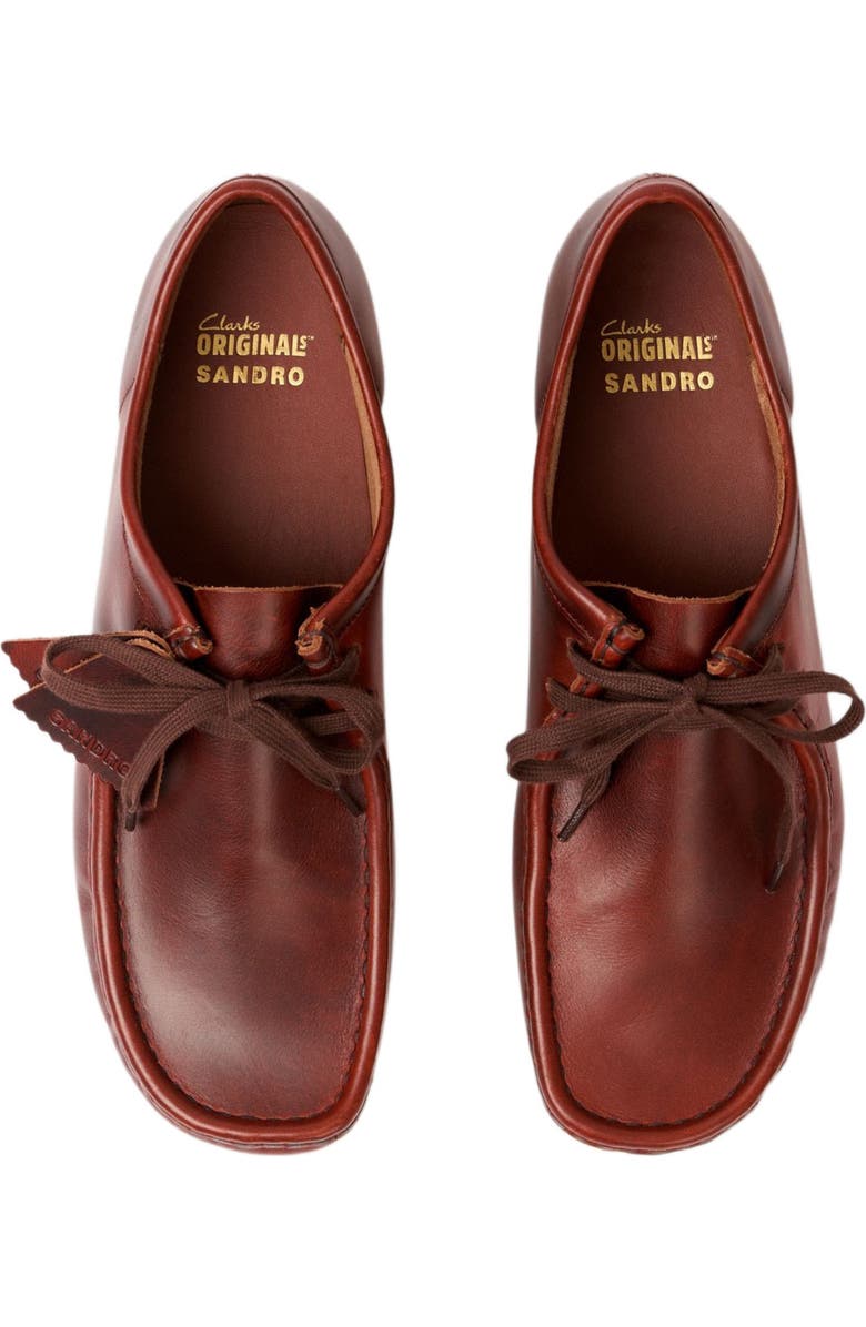 SANDRO Leather Wallabee derbies, Alternate, color, Cognac