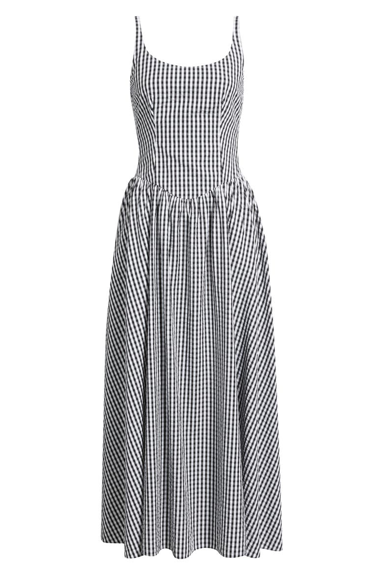 Chiara Cotton Gingham Dress, Alternate, color, BLACK TEXTURED GINGHAM