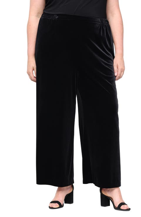 Stretch Velvet Palazzo Pants