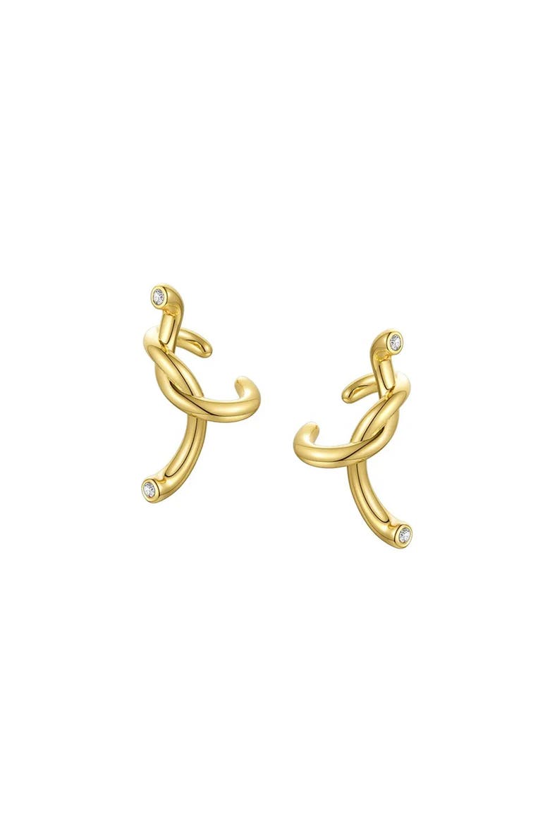 Twist Gold Pave Ear Cuff, Main, color, Gold