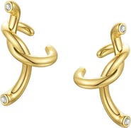 Outofoffice Twist Gold Pave Ear Cuff