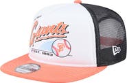 New Era Men's New Era White/Orange San Francisco Giants Retro Script Trucker 9FIFTY Snapback Hat