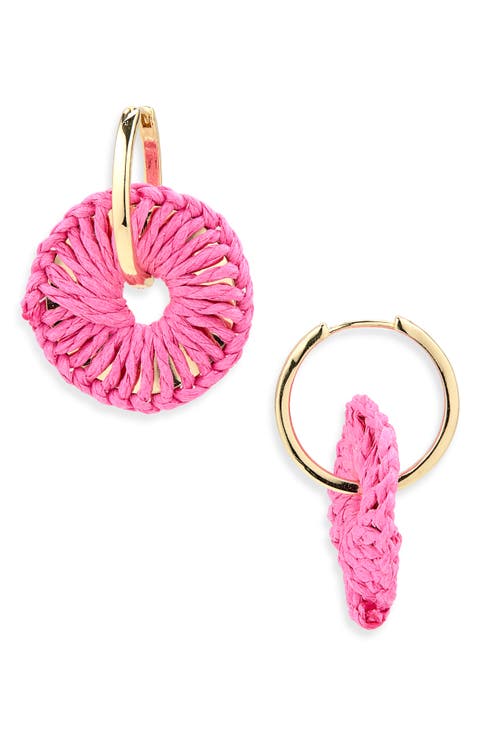 Rattan Wrapped Hoop Earrings