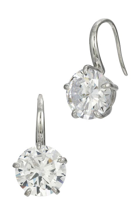Sterling Silver Cubic Zirconia Drop Earrings