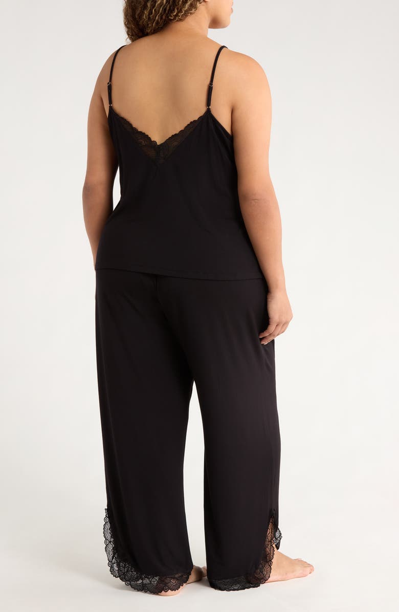Nordstrom Moonlight Eco Lace Trim Pajamas, Alternate, color, Black