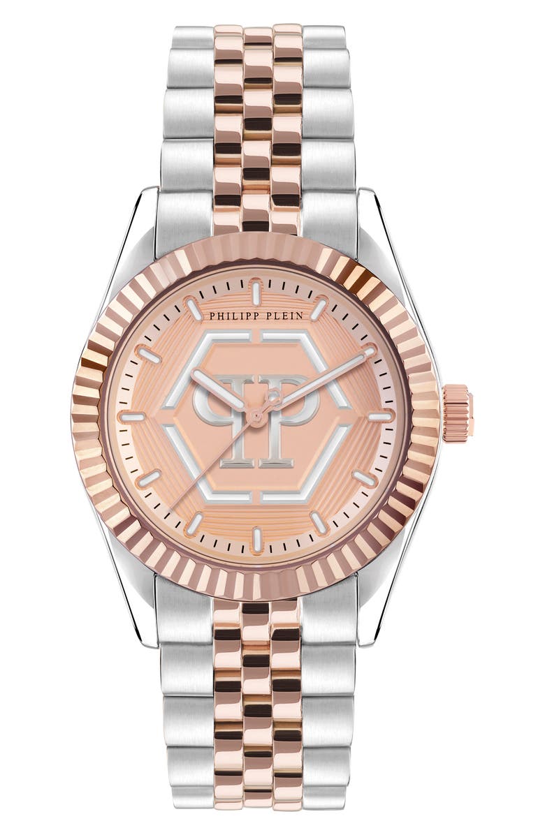PHILIPP PLEIN Date Superlative Two-Tone Bracelet Watch, 38mm, Main, color, 