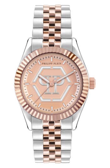 Philipp Plein Date Superlative Two-tone Bracelet Watch, 38mm In Two Tone