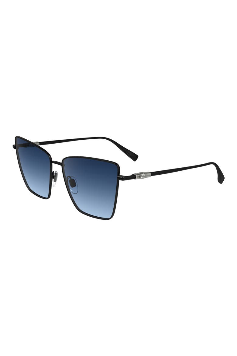 55mm Gradient Square Sunglasses, Alternate, color, BLACK