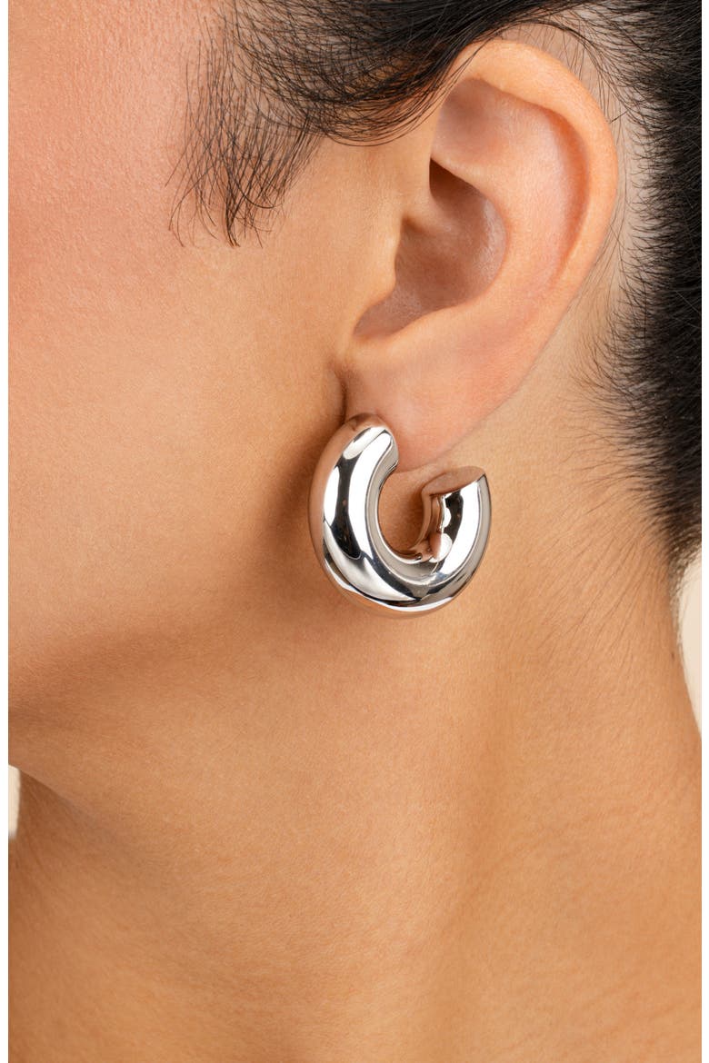 Wynonna Tube Hoop Earrings, Alternate, color, SILVER