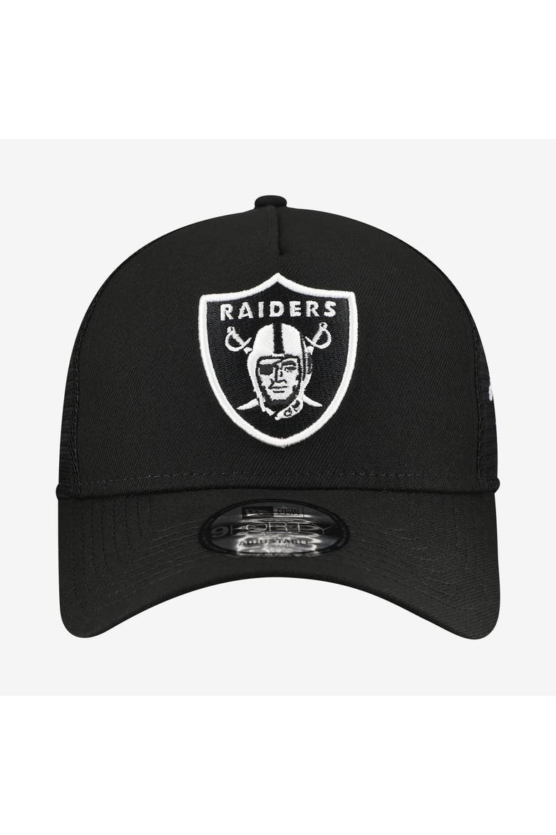 Men's New Era Black Las Vegas Raiders City Script 9FORTY A-Frame Adjustable Hat, Alternate, color, Black