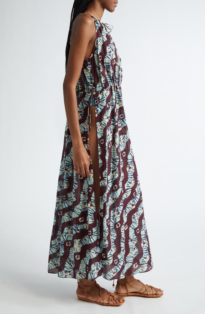 Ulla Johnson Cora Tie Neck Cover-Up Dress, Alternate, color, 