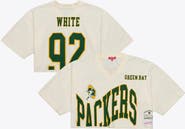 Mitchell & Ness Women's Mitchell & Ness Reggie White Cream Green Bay Packers Retired Player Cropped Fashion Jersey