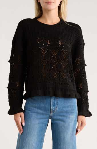Parker Ruffle Textured Crop Sweater