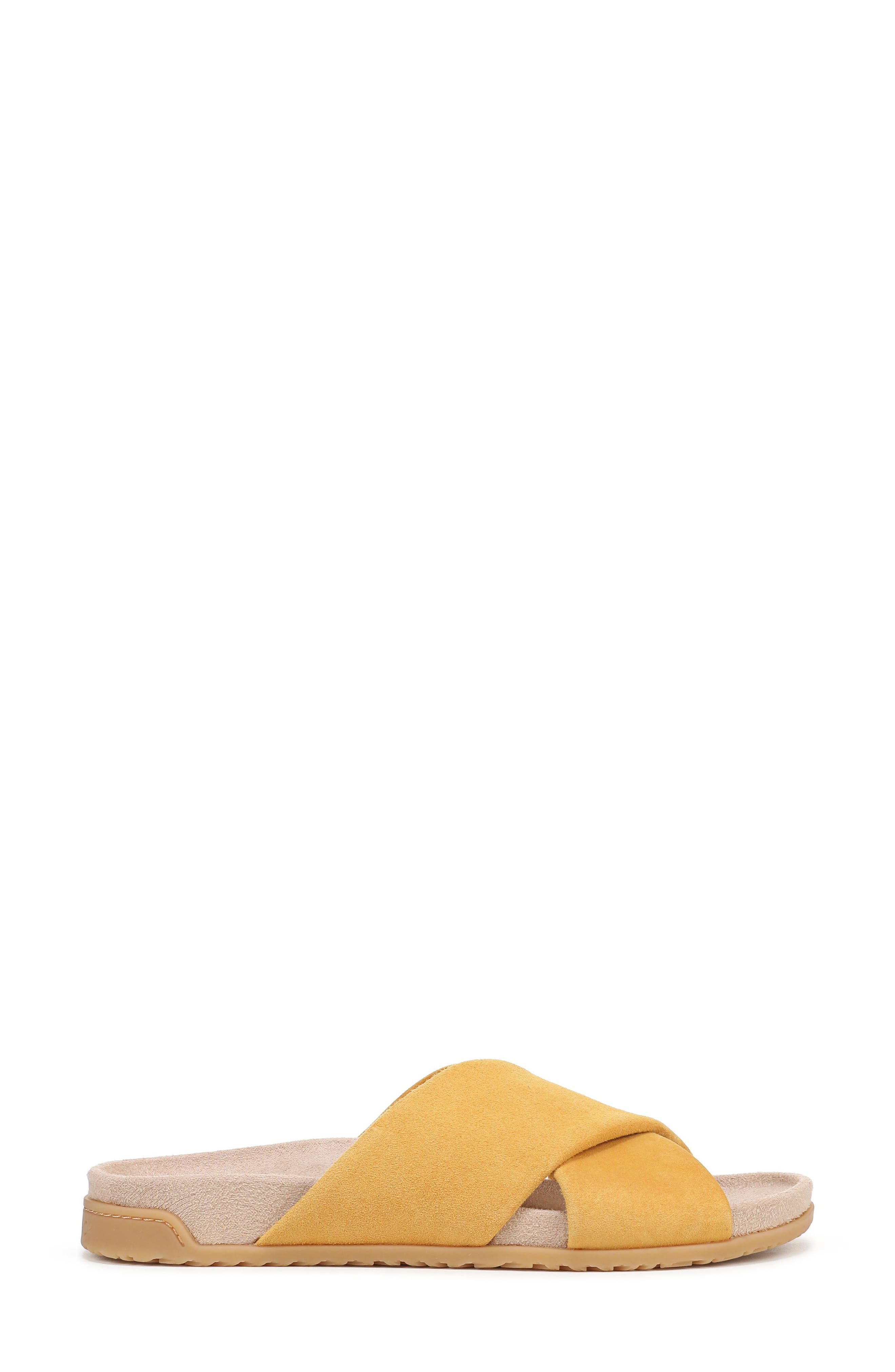 Etna Crossover Slide Sandal, Alternate, color, AMBER YELLOW