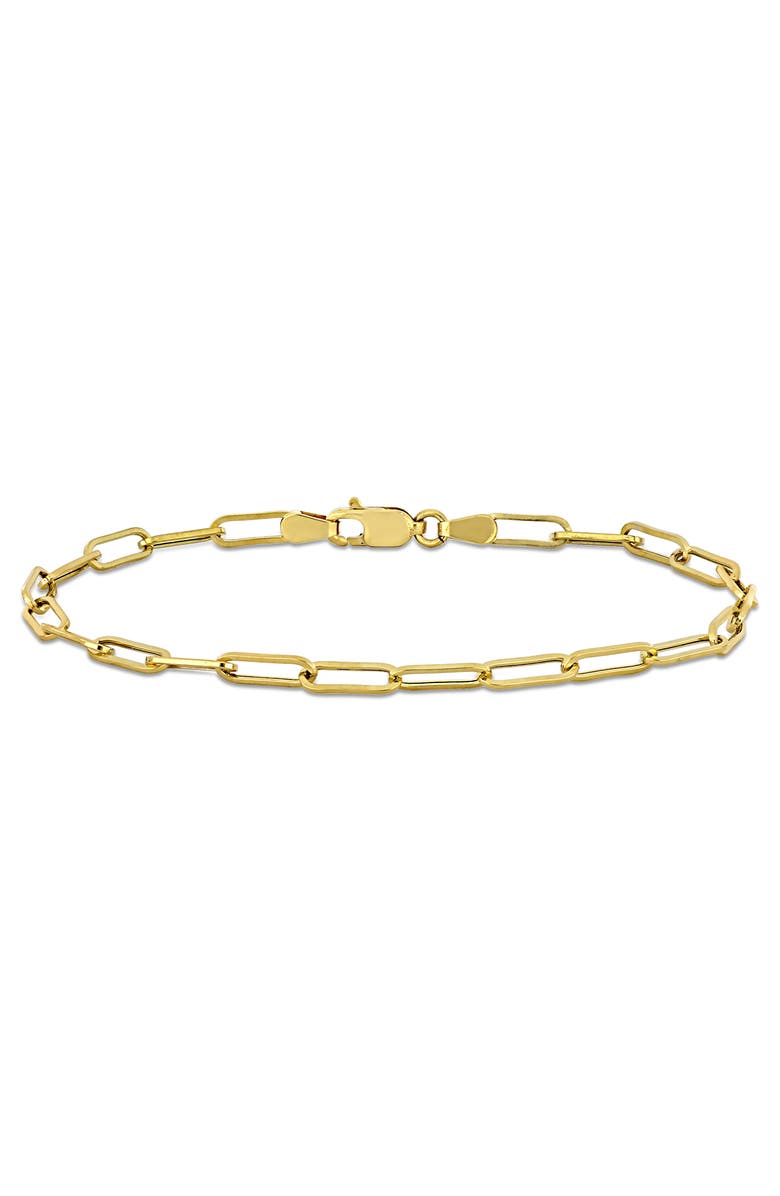 DELMAR Polished Paperclip Chain Bracelet, Main, color, Gold