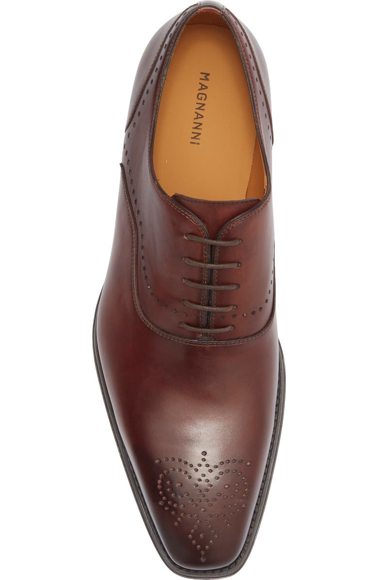 Magnanni Henio Perforated Oxford, Alternate, color, Mid Brown