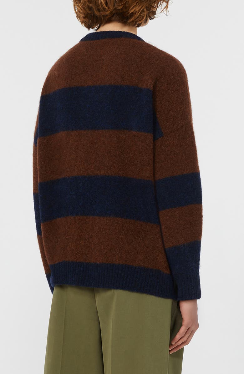 Weekend Max Mara Tuono Stripe Alpaca & Wool Blend Sweater, Alternate, color, Wine Coloured